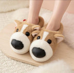 Plush Dog Slippers | Cozy Warm Animal House Shoes for Women | SoftSlipsy