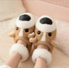 Plush Dog Slippers | Cozy Warm Animal House Shoes for Women | SoftSlipsy