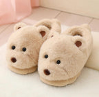 Plush Teddy Bear Slippers | Cozy Fuzzy Indoor Shoes for Women | SoftSlipsy
