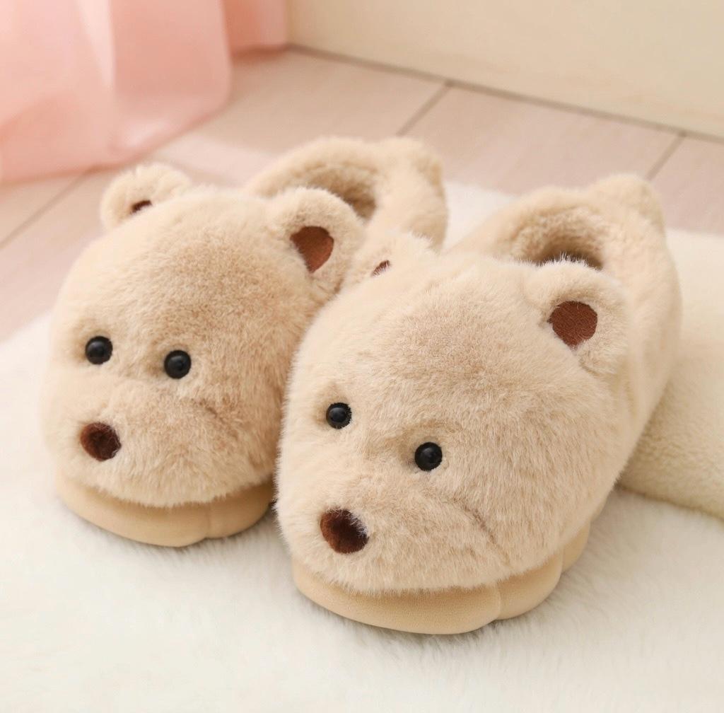 Plush Teddy Bear Slippers | Cozy Fuzzy Indoor Shoes for Women | SoftSlipsy