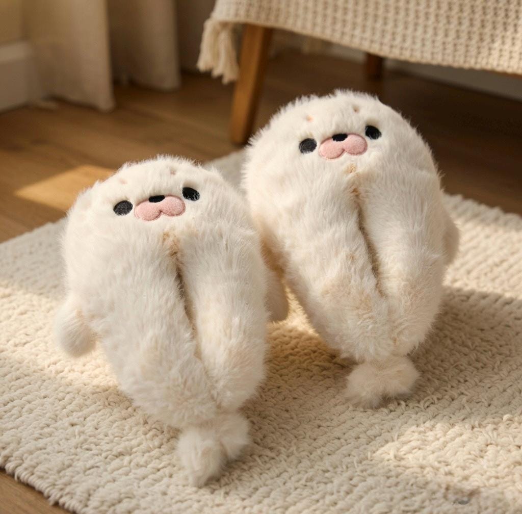 Women's Seal Plush Slippers | Ultra-Soft Fluffy Animal House Shoes | Cozy Winter Indoor Footwear | SoftSlipsy
