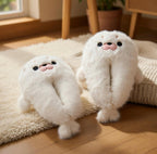 Women's Seal Plush Slippers | Ultra-Soft Fluffy Animal House Shoes | Cozy Winter Indoor Footwear | SoftSlipsy