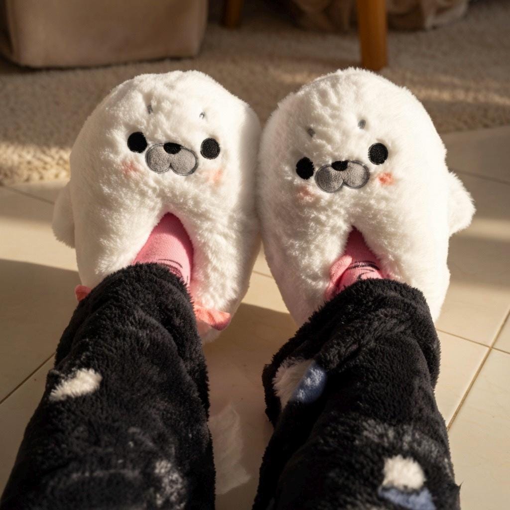 Women's Seal Plush Slippers | Ultra-Soft Fluffy Animal House Shoes | Cozy Winter Indoor Footwear | SoftSlipsy