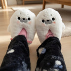 Women's Seal Plush Slippers | Ultra-Soft Fluffy Animal House Shoes | Cozy Winter Indoor Footwear | SoftSlipsy