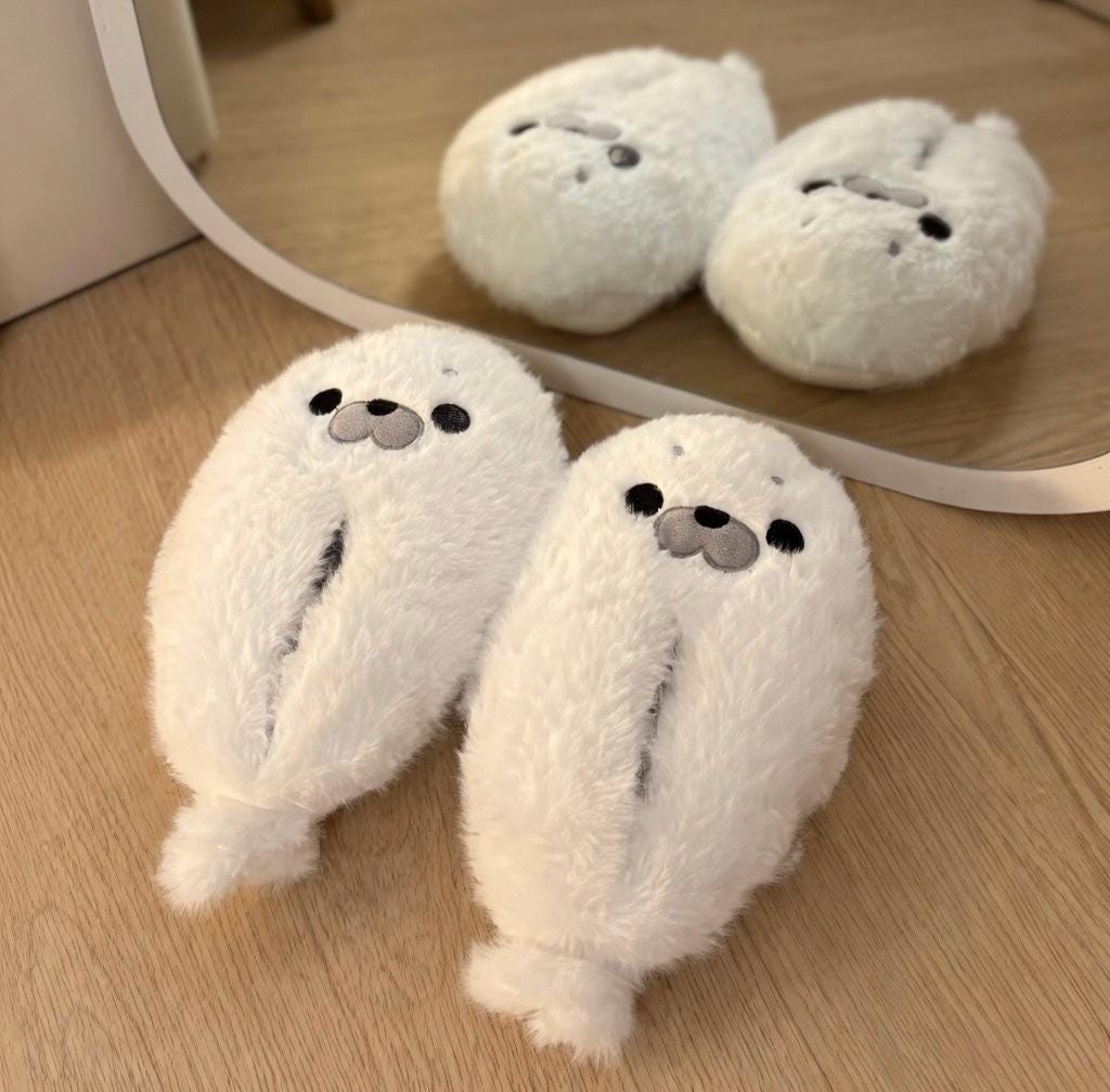 Women's Seal Plush Slippers | Ultra-Soft Fluffy Animal House Shoes | Cozy Winter Indoor Footwear | SoftSlipsy