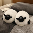 Women's Sheep Plush Slippers | Fluffy Animal House Shoes, Cozy Winter Warmth | SoftSlipsy