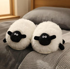 Women's Sheep Plush Slippers | Fluffy Animal House Shoes, Cozy Winter Warmth | SoftSlipsy