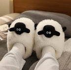 Women's Sheep Plush Slippers | Fluffy Animal House Shoes, Cozy Winter Warmth | SoftSlipsy