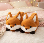Fluffy Fox Plush Slippers | Cozy Kawaii Animal House Shoes | SoftSlipsy