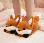 Fluffy Fox Plush Slippers | Cozy Kawaii Animal House Shoes | SoftSlipsy
