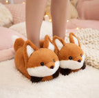 Fluffy Fox Plush Slippers | Cozy Kawaii Animal House Shoes | SoftSlipsy