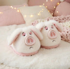 Plush Pig Slippers Women | Fluffy Kawaii Animal House Shoes | Cozy Pink Indoor Footwear | SoftSlipsy