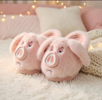 Plush Pig Slippers Women | Fluffy Kawaii Animal House Shoes | Cozy Pink Indoor Footwear | SoftSlipsy