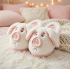Plush Pig Slippers Women | Fluffy Kawaii Animal House Shoes | Cozy Pink Indoor Footwear | SoftSlipsy