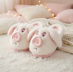 Plush Pig Slippers Women | Fluffy Kawaii Animal House Shoes | Cozy Pink Indoor Footwear | SoftSlipsy