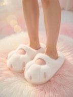 Plush Cat Paw Slippers | Soft Fluffy Indoor House Shoes, Cozy Winter Warmth | SoftSlipsy