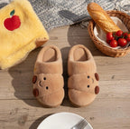 Women's Plush Croissant Slippers, Cozy Bread House Shoes, Soft Winter Indoor Footwear | SoftSlipsy