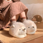 Plush Hedgehog Slippers | Cozy Animal House Shoes for Women, Soft Warm Indoor Footwear | SoftSlipsy