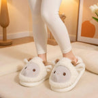 Fluffy Sheep Plush Slippers | Cozy Lamb House Shoes for Women | SoftSlipsy