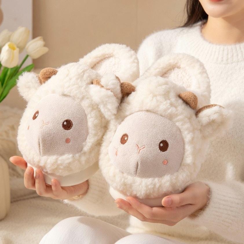 Plush Pig Slippers | Cozy Fuzzy Indoor Animal Shoes for Women | SoftSlipsy