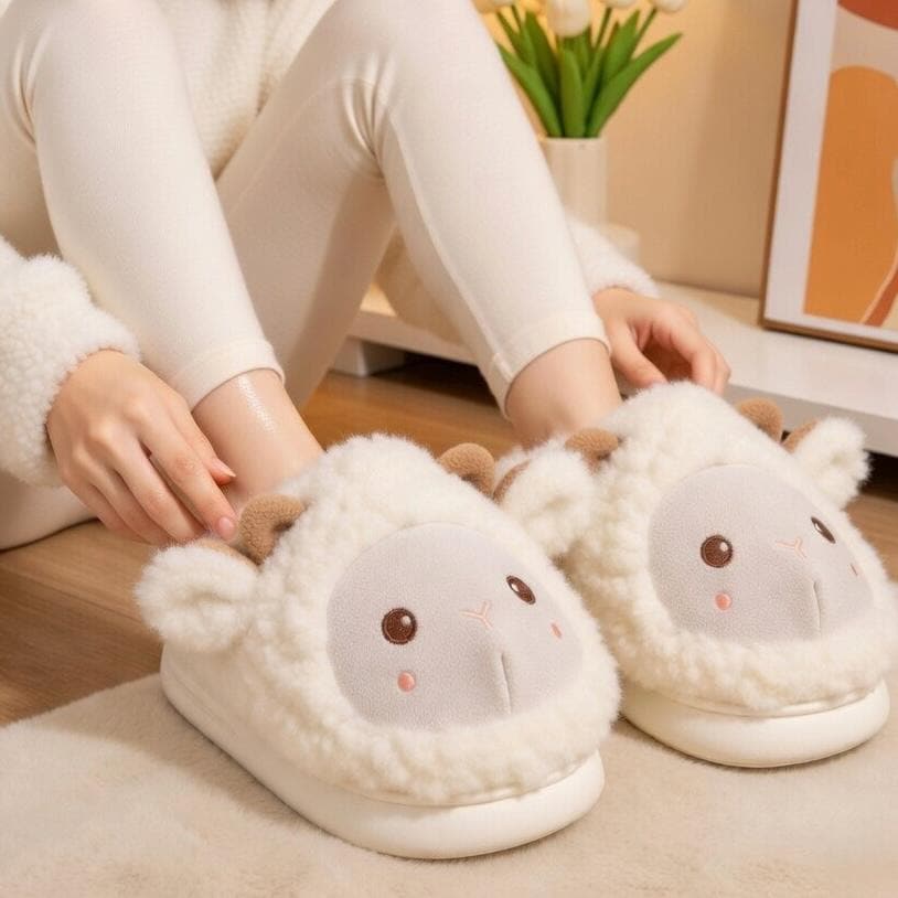 Plush Pig Slippers | Cozy Fuzzy Indoor Animal Shoes for Women | SoftSlipsy