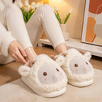 Fluffy Sheep Plush Slippers | Cozy Lamb House Shoes for Women | SoftSlipsy