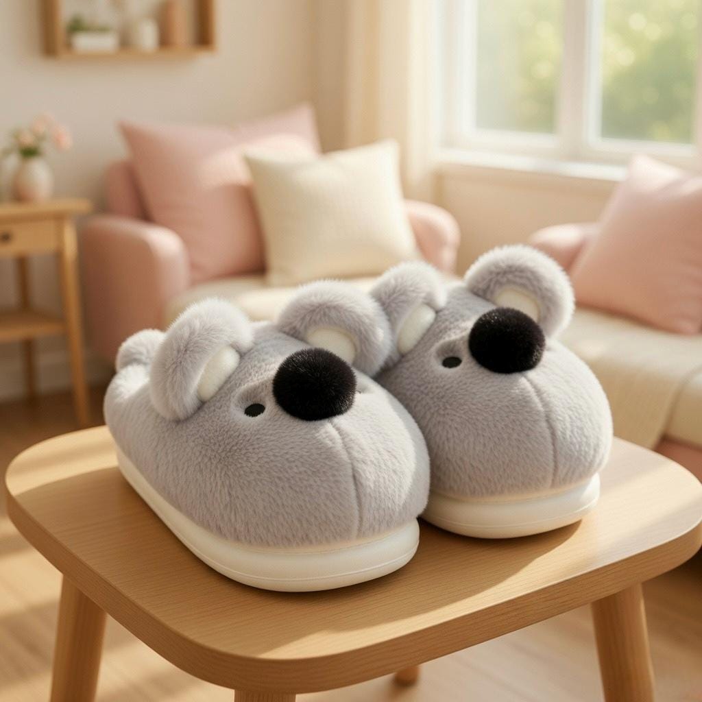 Plush Koala Slippers | Soft Animal House Shoes, Cozy Indoor Warmth | SoftSlipsy