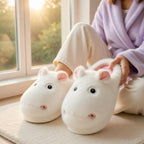 Plush Hippo Slippers | Cozy Animal House Shoes, Warm Winter Loungewear | SoftSlipsy