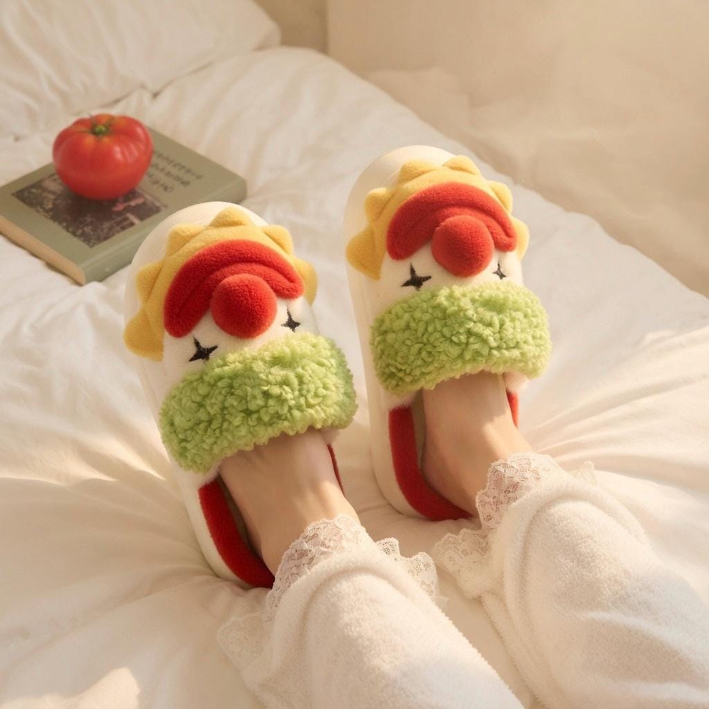 Funny Clown Plush Slippers | Cozy Cartoon Novelty Indoor Shoes | SoftSlipsy