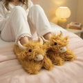 Highland Cow Plush Slippers | Fluffy Scottish Animal Cozy Indoor Shoes | SoftSlipsy