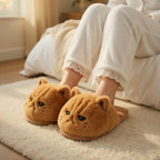 Grumpy Cat Plush Slippers | Fluffy Cozy Indoor House Shoes | SoftSlipsy