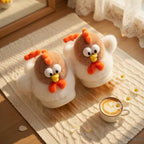 Plush Chicken Slippers | Cozy Cartoon Animal House Shoes | SoftSlipsy