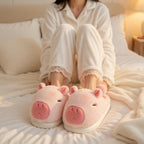 Capybara Plush Slippers | Fluffy Animal House Shoes, Cozy Indoor Footwear | SoftSlipsy