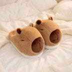 Capybara Plush Slippers | Fluffy Animal House Shoes, Cozy Indoor Footwear | SoftSlipsy