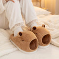 Capybara Plush Slippers | Fluffy Animal House Shoes, Cozy Indoor Footwear | SoftSlipsy
