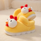 Plush Yellow Chicken Slippers | Cozy Cartoon Animal House Shoes | SoftSlipsy