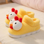 Plush Yellow Chicken Slippers | Cozy Cartoon Animal House Shoes | SoftSlipsy