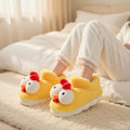 Plush Yellow Chicken Slippers | Cozy Cartoon Animal House Shoes | SoftSlipsy