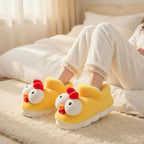 Plush Yellow Chicken Slippers | Cozy Cartoon Animal House Shoes | SoftSlipsy