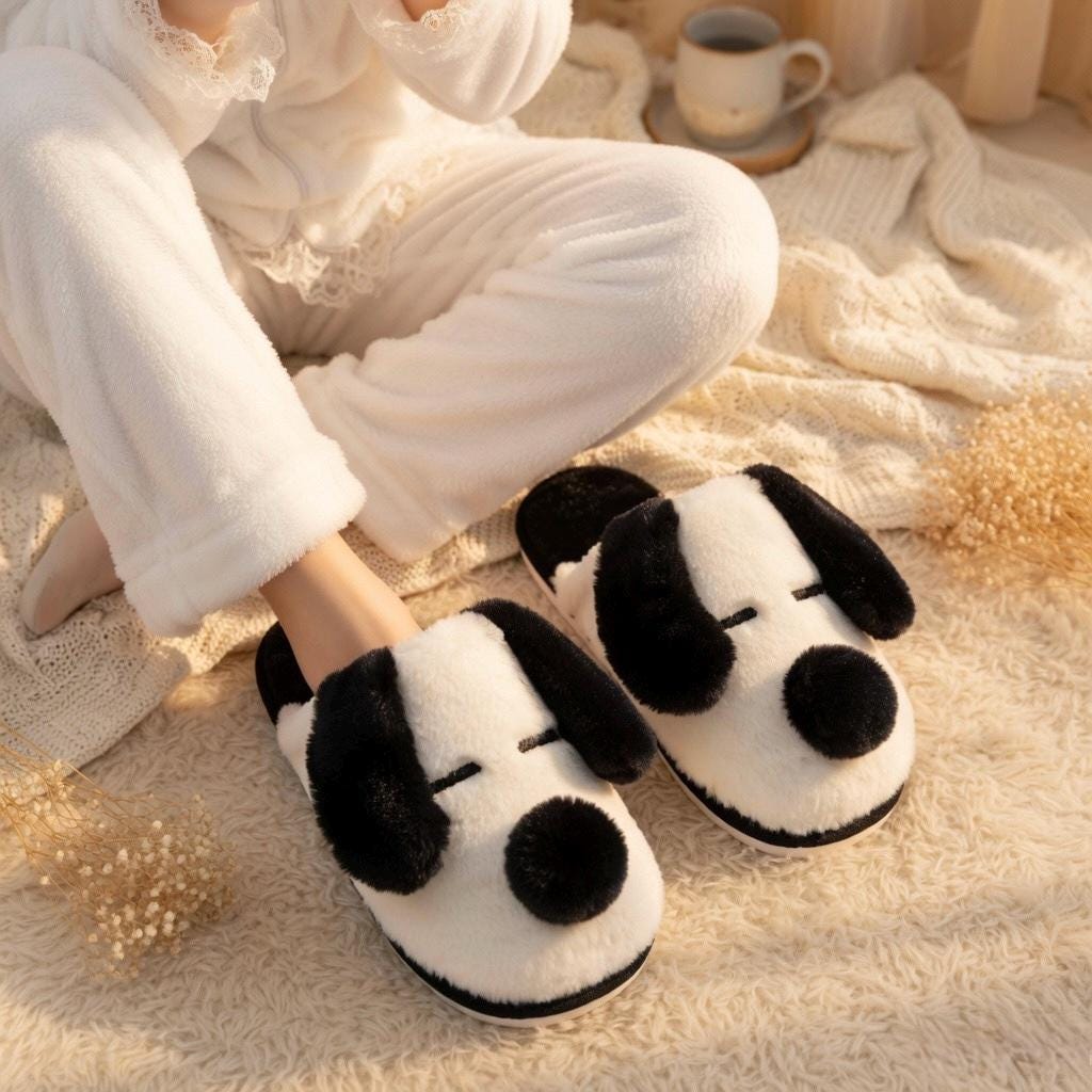 Plush Dog Slippers | Cozy Puppy Animal House Shoes, Winter Warmth | SoftSlipsy