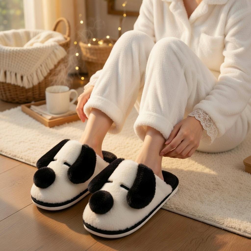 Plush Dog Slippers | Cozy Puppy Animal House Shoes, Winter Warmth | SoftSlipsy
