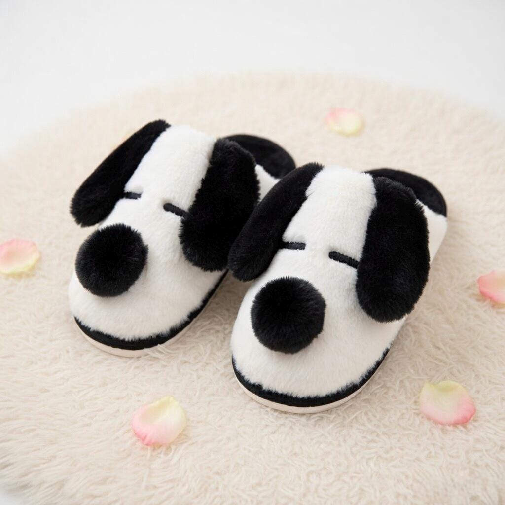 Plush Dog Slippers | Cozy Puppy Animal House Shoes, Winter Warmth | SoftSlipsy