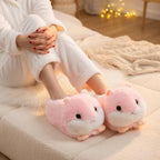 Plush Hamster Slippers | Cozy Fluffy Animal House Shoes, Winter Warmth | SoftSlipsy
