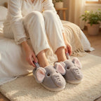 Plush Elephant Slippers | Cozy Fluffy Animal House Shoes (Winter Warmth) | SoftSlipsy