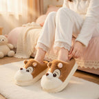 Plush Squirrel Slippers | Cozy Fluffy Animal House Shoes (Winter Warmth) | SoftSlipsy