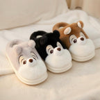 Plush Squirrel Slippers | Cozy Fluffy Animal House Shoes (Winter Warmth) | SoftSlipsy