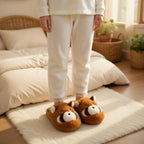 Raccoon Plush Slippers | Fluffy Animal House Shoes | Cozy Winter Indoor Comfort | SoftSlipsy