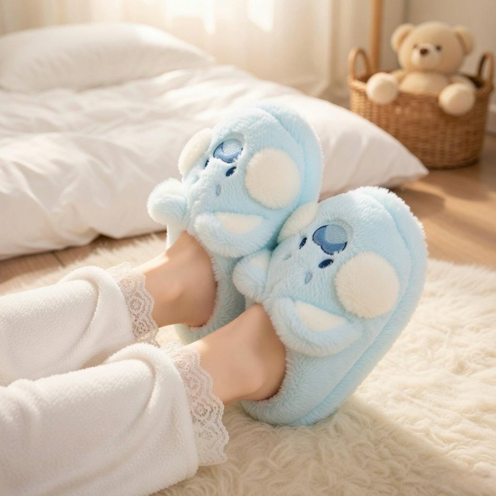 Plush Pig Animal Slippers | Cozy Fluffy Indoor House Shoes | SoftSlipsy