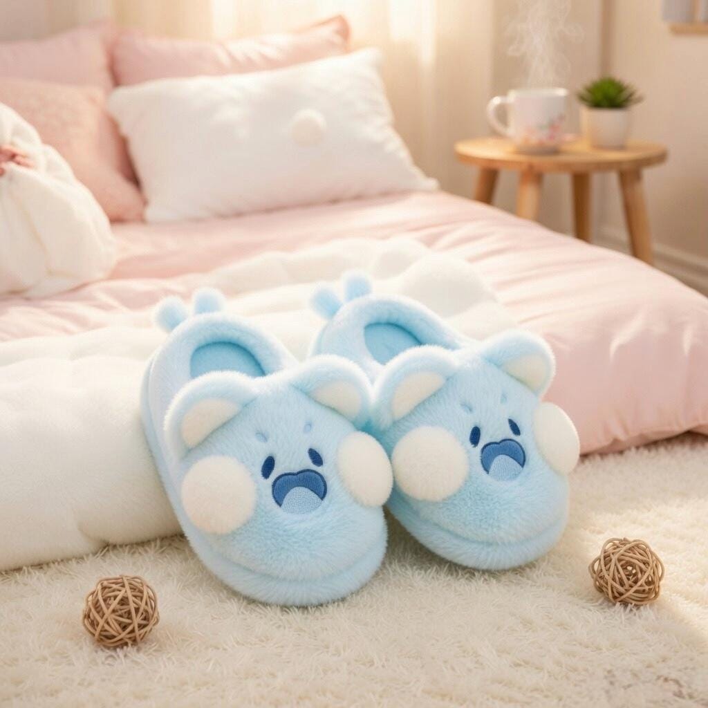 Plush Pig Animal Slippers | Cozy Fluffy Indoor House Shoes | SoftSlipsy