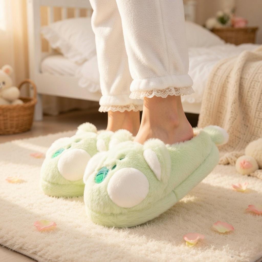 Plush Pig Animal Slippers | Cozy Fluffy Indoor House Shoes | SoftSlipsy